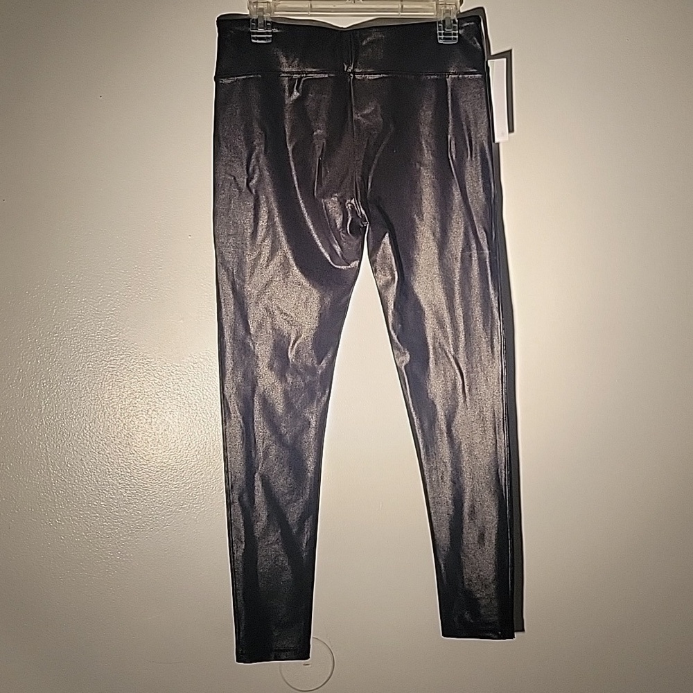 TSFUL Womans Black Tummy Control, High Waist Pleather Leggings, Size: XL, NWT